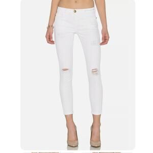 Current /Elliott The Stiletto Sugar Destroy White Denim Jeans size 27
